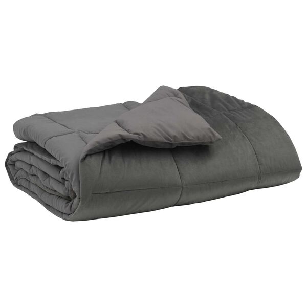 vidaXL Vol jaar dekbed Gekwilt Lichtgrijs 200 x 240 cm Microfiber