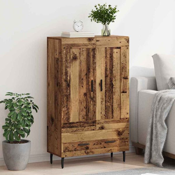 vidaXL Highboard met lade Oud Hout 69,5 x 31 x 115 cm Bewerkt hout