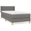 vidaXL Boxspring met matras stof donkergrijs 100x200 cm