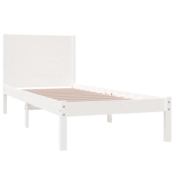 vidaXL Bedframe zonder matras massief grenenhout wit 140x200 cm