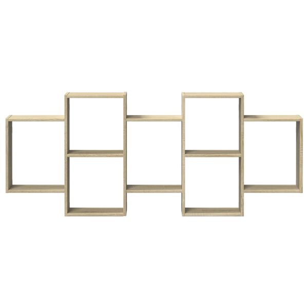 vidaXL Wandschap 159x18x65 cm bewerkt hout sonoma eikenkleurig