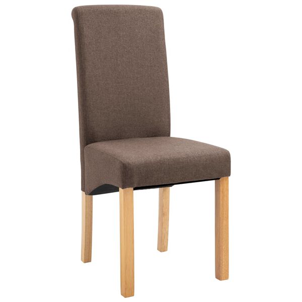 vidaXL Eetkamerstoelen 2 st stof bruin