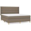 vidaXL Boxspring met matras stof taupe 180x200 cm