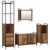 vidaXL Badkamerkastenset 4 st Oud hout 40 x 36 x 200,5 cm Bewerkt hout