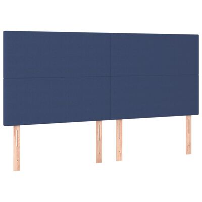 vidaXL Bedframe met hoofdbord stof blauw 180x200 cm