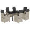 vidaXL 7-delige Tuinset met kussens poly rattan grijs