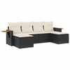 vidaXL 6-delige Loungeset met kussens poly rattan zwart