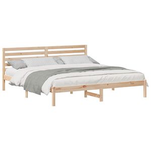 vidaXL Bedframe met hoofdeinde Bruin 180 x 200 cm Massief grenenhout