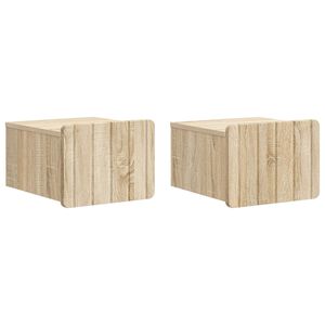 vidaXL Wandbeugel Bedkast 2 pcs Sonoma Eiken 33 x 34,5 x 24 cm