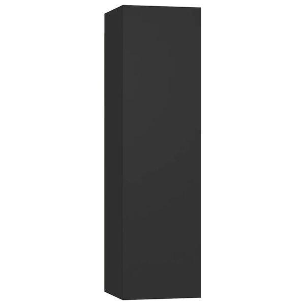 vidaXL 4-delige Tv-meubelset bewerkt hout zwart