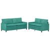 vidaXL Bankstel 2 pcs Turquoise Fluweel