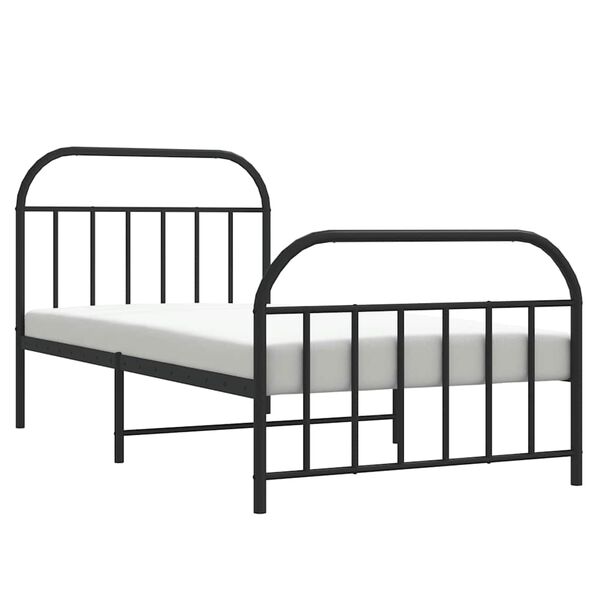 vidaXL Bedframe met hoofd- en voeteneinde metaal zwart 100x190 cm