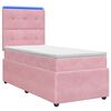 vidaXL LED Boxspring Bed met Matras Roze 100 x 200 cm Fluweel