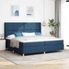vidaXL Boxspringbed met matras met LED Blauw 200 x 200 cm Stof