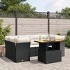 vidaXL 7-delige Loungeset met kussens poly rattan zwart