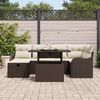 vidaXL Tuin Sofa Set met kussen met opslag 7 pcs Bruin Poly riet