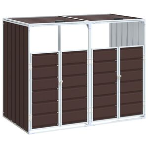vidaXL Containerberging voor 2 containers 144x81x113 cm staal bruin