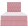 vidaXL Opbergbed met LED met matras Roze 120 x 190 cm Fluweel