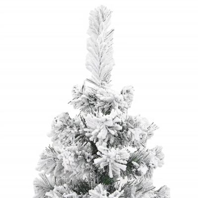 vidaXL Kunstkerstboom met sneeuw smal 210 cm PVC groen