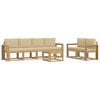 vidaXL Buiten bankenset 7 st 6-zits Wit en Beige