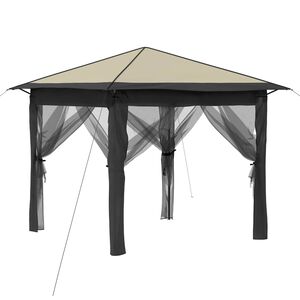 vidaXL Gazebo met 4 Zijwanden 2,6 x 2,6 m Cr&egrave;me en Antraciet