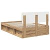 vidaXL Bedframe Ambachtelijk eiken 120 x 190 cm Massief grenenhout