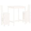 vidaXL 3-delige Barset massief grenenhout wit