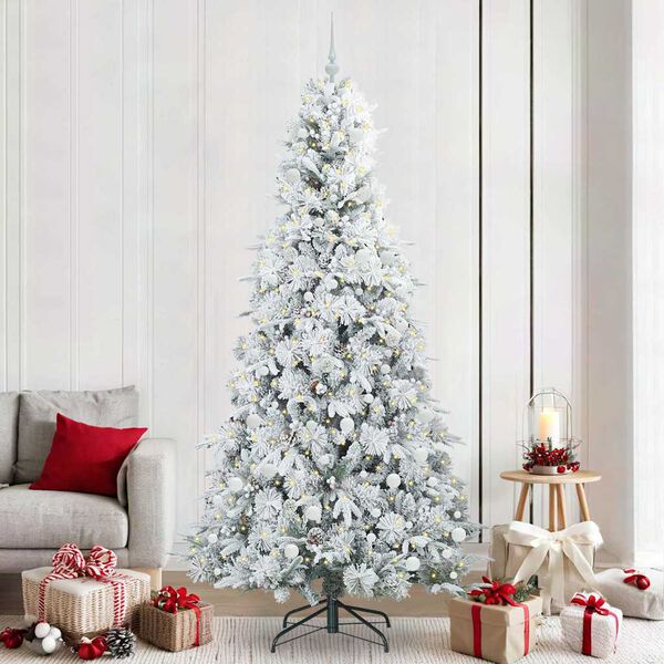 vidaXL Kunstmatige Inklapbare Kerstboom Wit 240 cm PE en PVC
