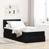 vidaXL Ottoman bed met matras en LED's 90x200 cm stof zwart