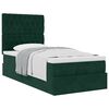 vidaXL Ottoman bed met matrassen 100x200cm fluweel donkergroen