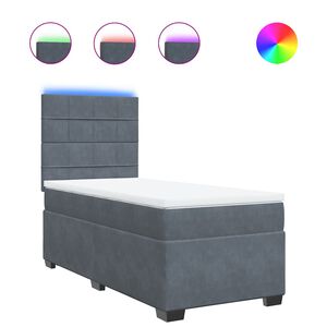 vidaXL Boxspring met matras fluweel donkergrijs 80x200 cm