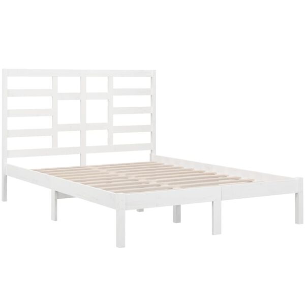 vidaXL Bedframe massief hout wit 140x200 cm