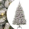 vidaXL Kunstmatige Inklapbare Kerstboom Groen en Wit 210 cm 300 LED's