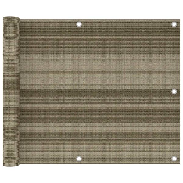 vidaXL Balkonscherm 75x300 cm HDPE taupe