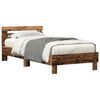 vidaXL Bedframe Oud hout 90 x 200 cm Bewerkt hout