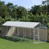 vidaXL Hondenkennel met dak 2x10x2,5 m gegalvaniseerd staal zilver