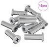 vidaXL Slotmoer 12 st Zilver M6 x 25 mm Staal