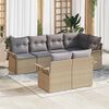 vidaXL Tuin Sofa Set met kussen 7 pcs Beige poly rattan