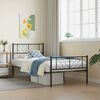 vidaXL Bedframe met hoofd- en voeteneinde metaal zwart 107x203 cm