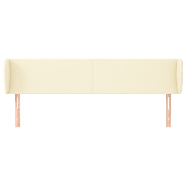 vidaXL Hoofdbord met randen 203x23x78/88 cm kunstleer cr&egrave;mekleurig