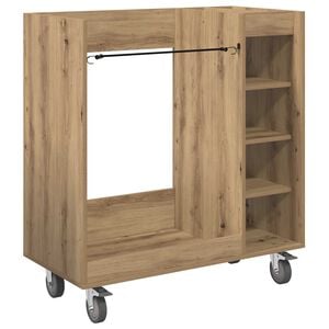 vidaXL Golfkast met wiel Effen Artisan Eiken 90 x 45 x 98 cm