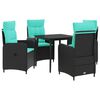 vidaXL Bank tafel set 5 st PE Rattan en Poeder-Coated Staal