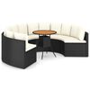 vidaXL 7-delige Loungeset met kussens poly rattan zwart
