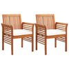 vidaXL Tuinstoelen 2 st met kussens massief acaciahout