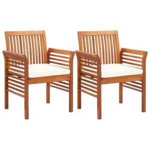 vidaXL Tuinstoelen 2 st met kussens massief acaciahout