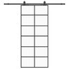 vidaXL Schuifdeur met beslagset 90x205 cm ESG glas zwart