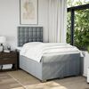 vidaXL Boxspring met matras stof lichtgrijs 120x190 cm