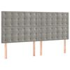 vidaXL Bedframe met hoofdeinde fluweel lichtgrijs 180x200 cm