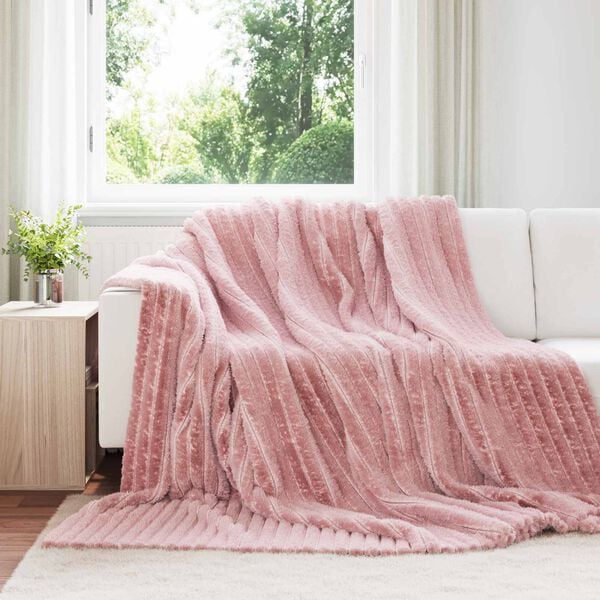 vidaXL Gooi Deken Roze 270 x 240 cm Fleece