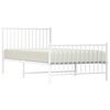 vidaXL Bedframe met hoofd- en voeteneinde metaal wit 100x200 cm